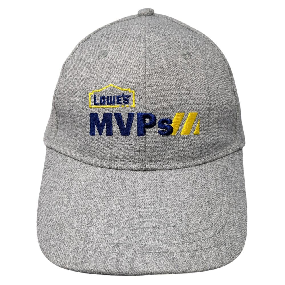 Lowe's MVPs Strapback Baseball Cap Gray One Size Adjustable Embroidered